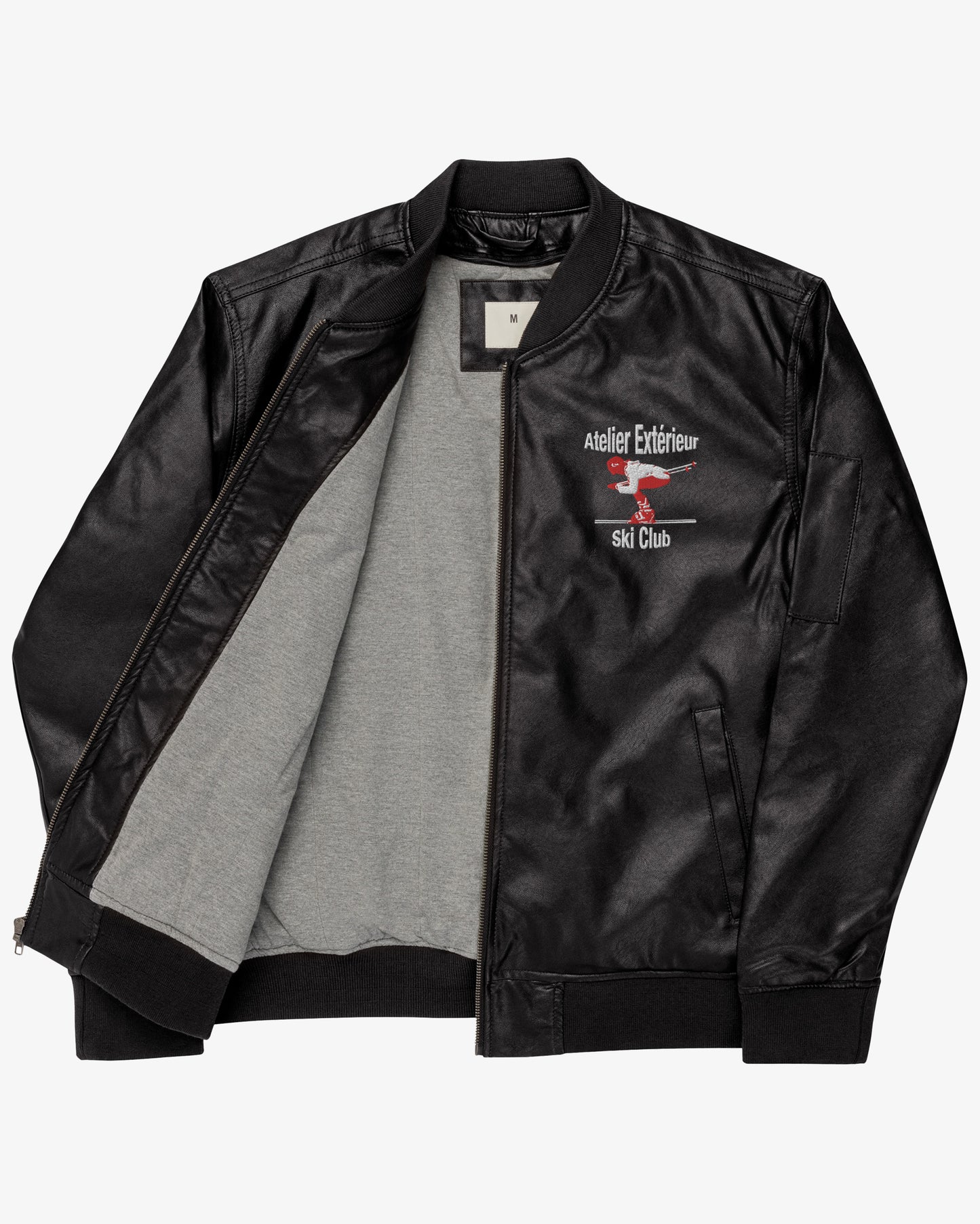 Ski Club Leather Bomber Jacket