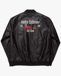 Ski Club Leather Bomber Jacket