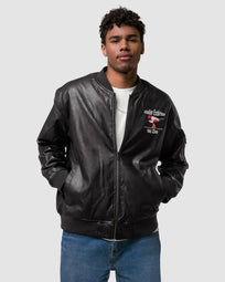 Ski Club Leather Bomber Jacket