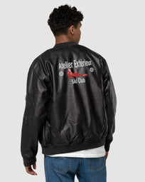 Ski Club Leather Bomber Jacket