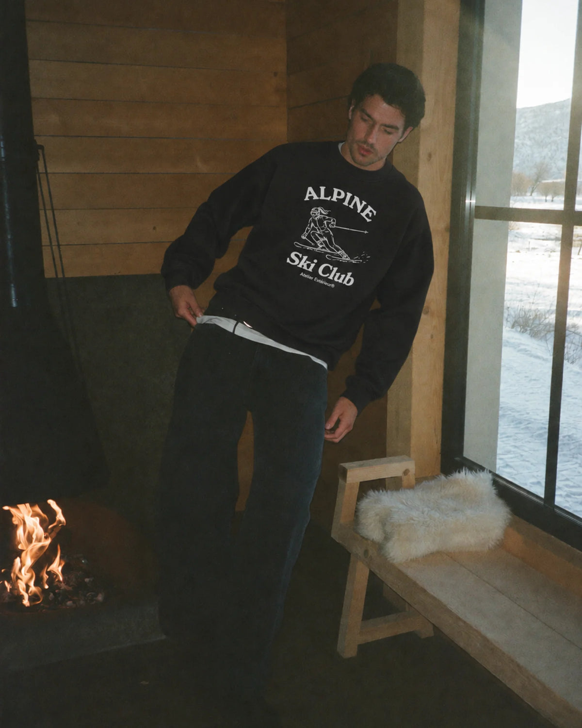 Alpine Ski Club Crewneck - Black