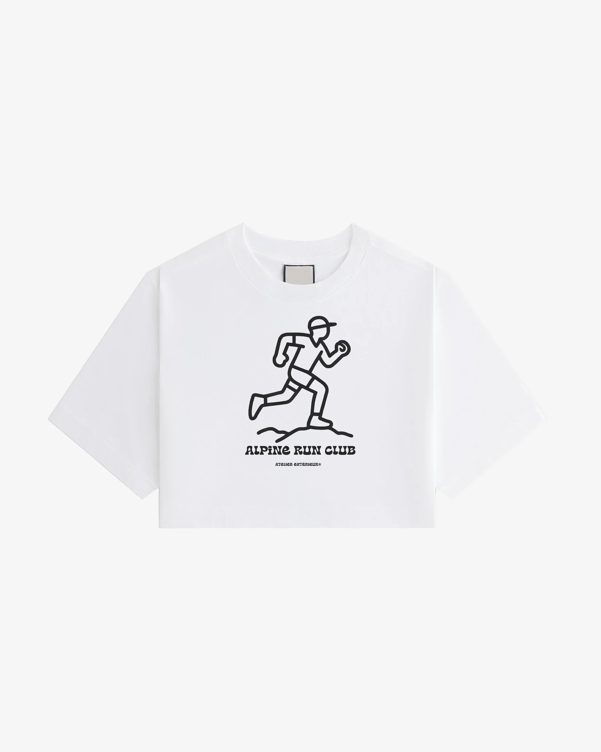 alpine run club crop tee