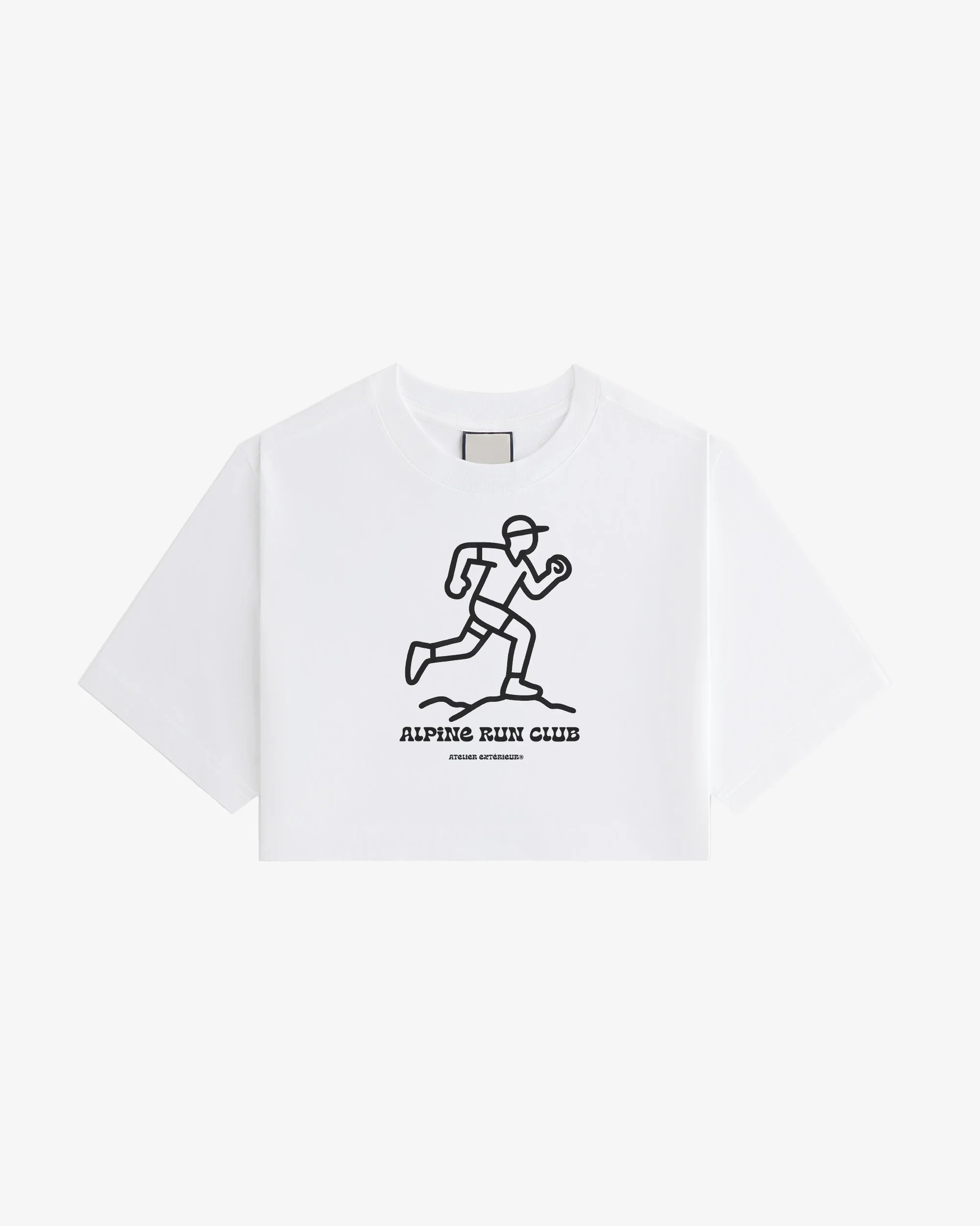 alpine run club crop tee