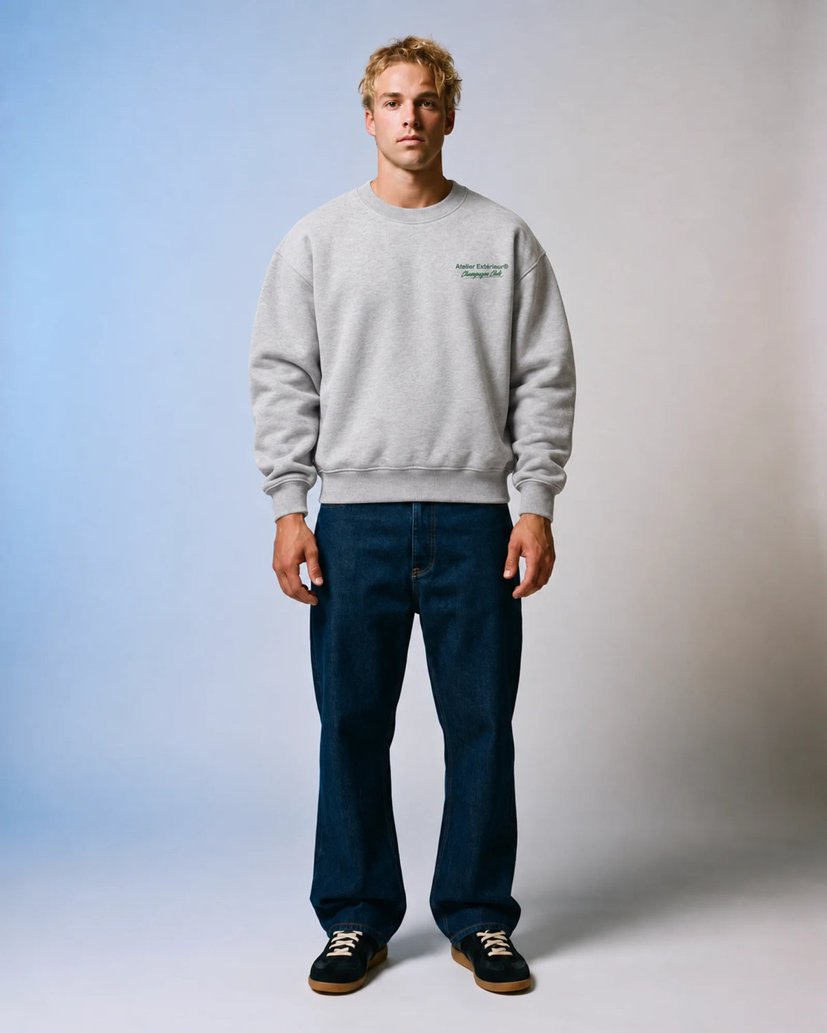 Après Ski Champagne Club Crewneck - Heather Gray
