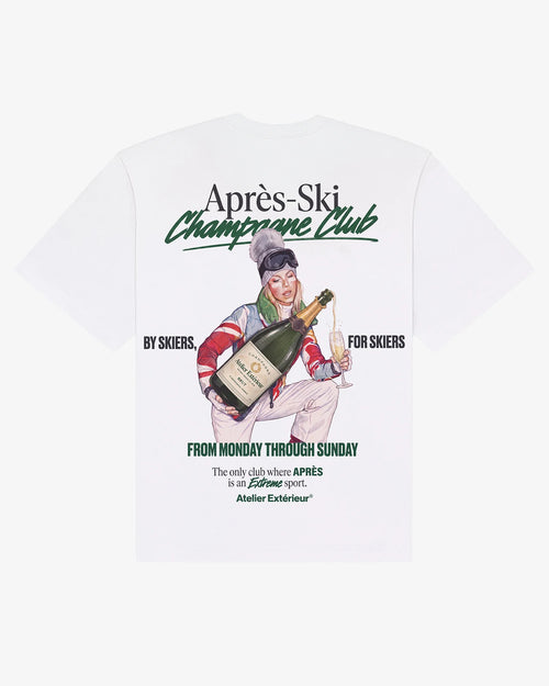 Après Ski Champagne Club Tee - White