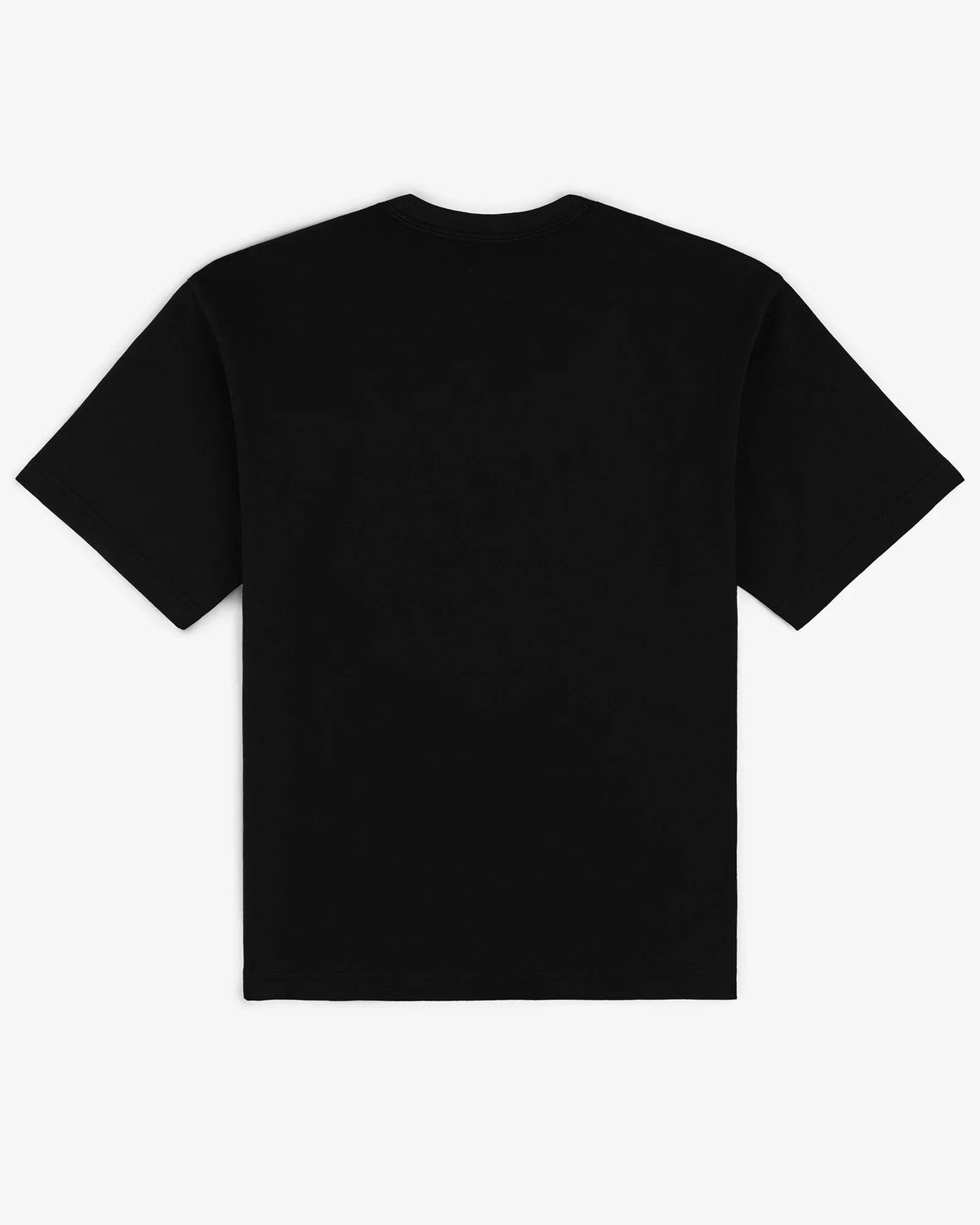 Black tee, plain back flat lay