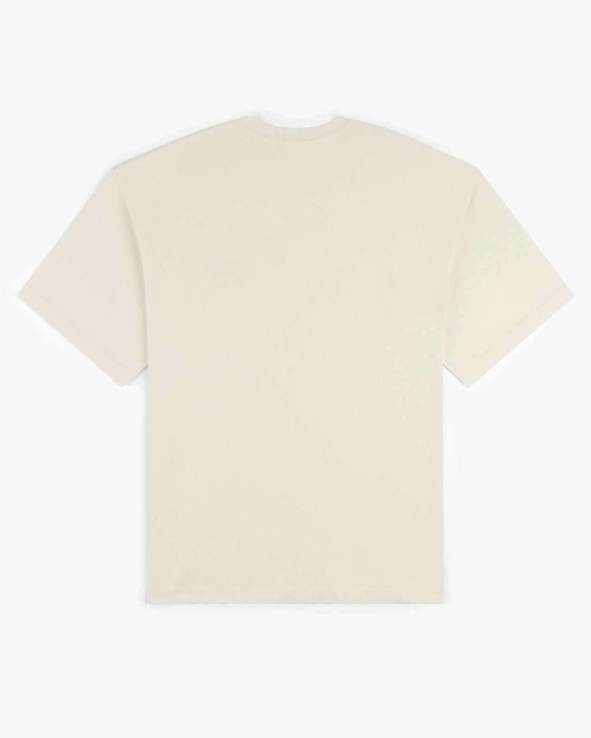Back view of the ecru Kitzbühel Vintage tee, plain heavyweight cotton with no print