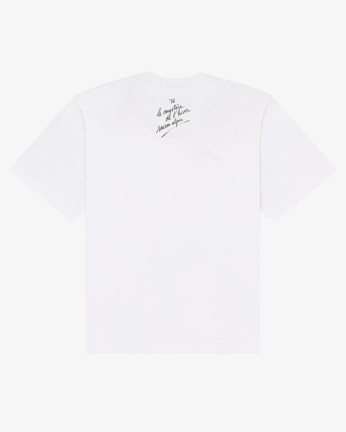 Back view of the white Diana tee, plain heavyweight cotton