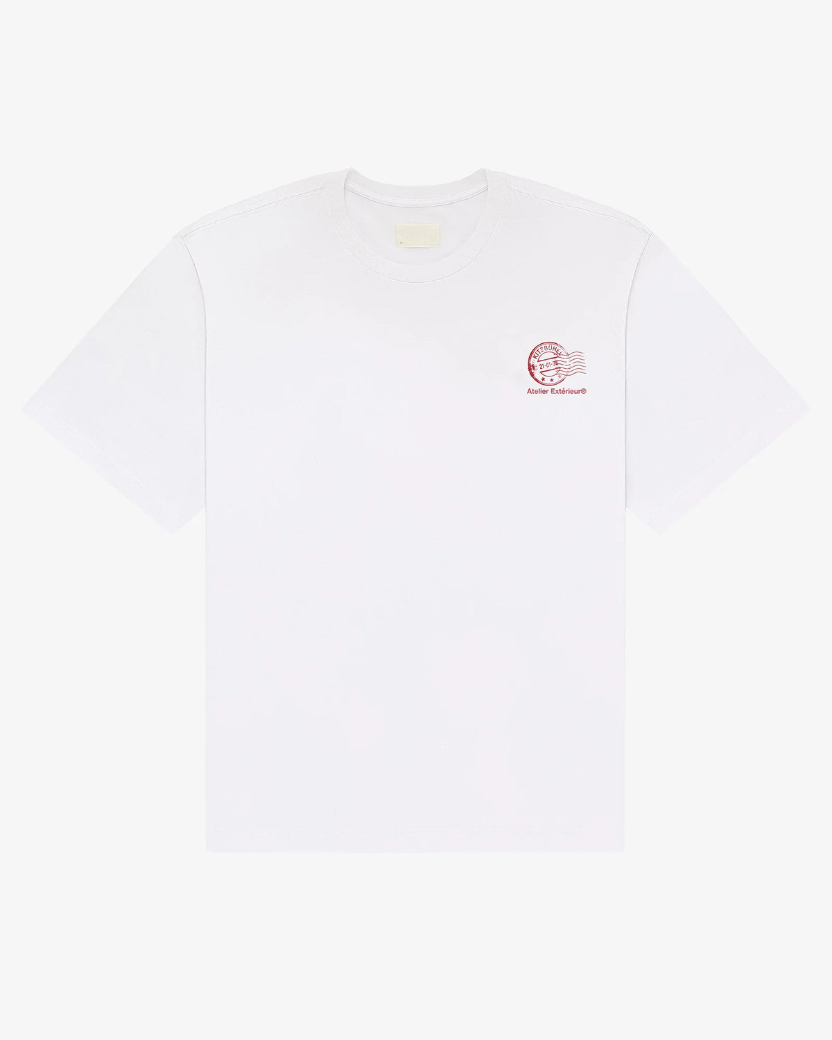 White Kitzbühel tee, front view, with a small chest print