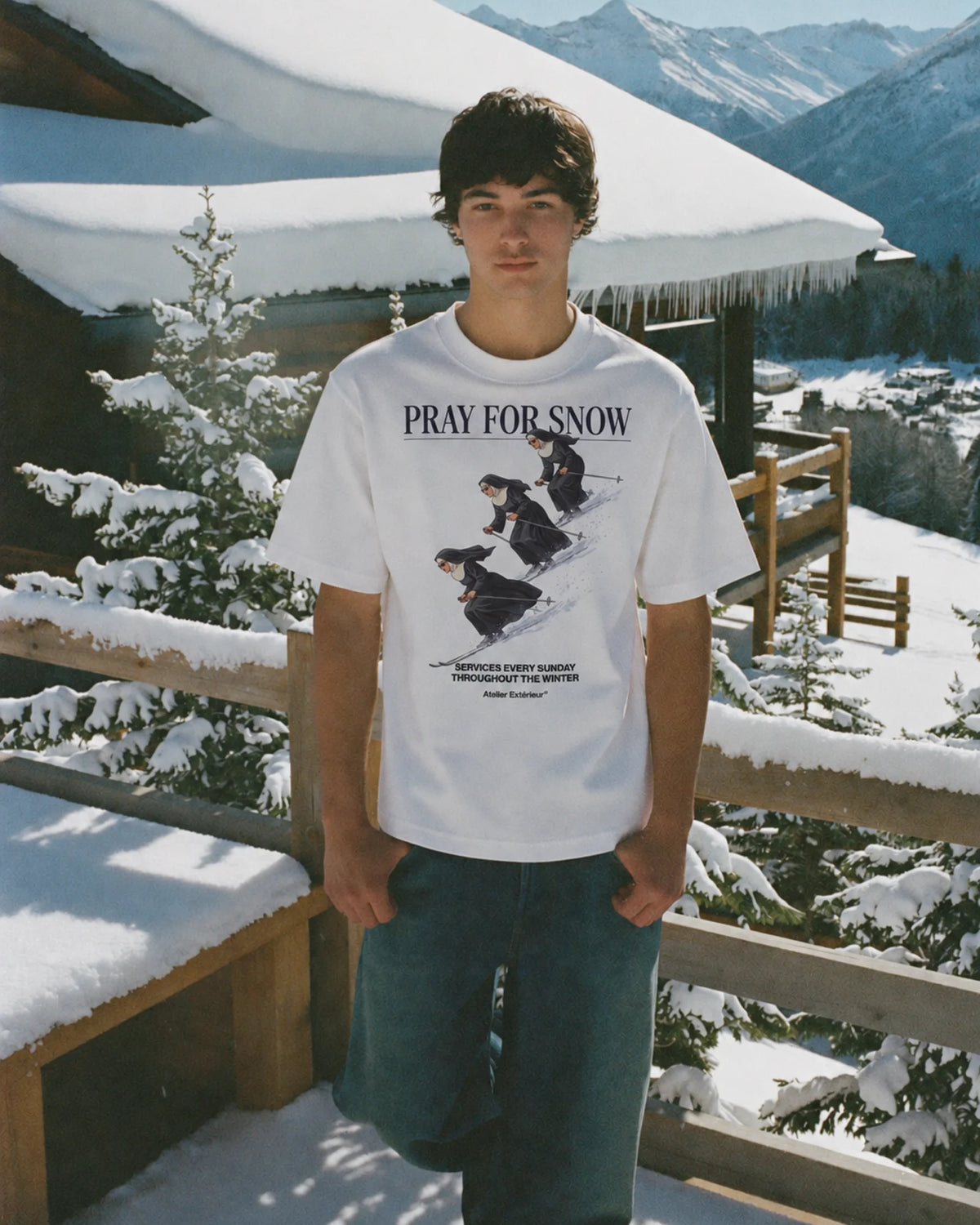 Pray for Snow Tee - White