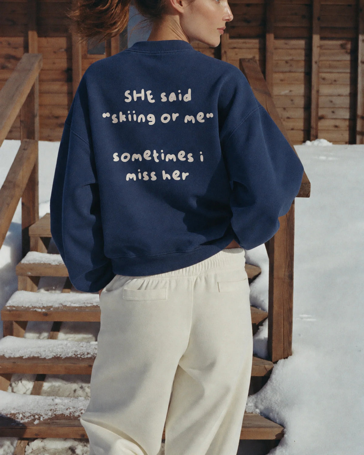 Skiing or Me Crewneck - Navy