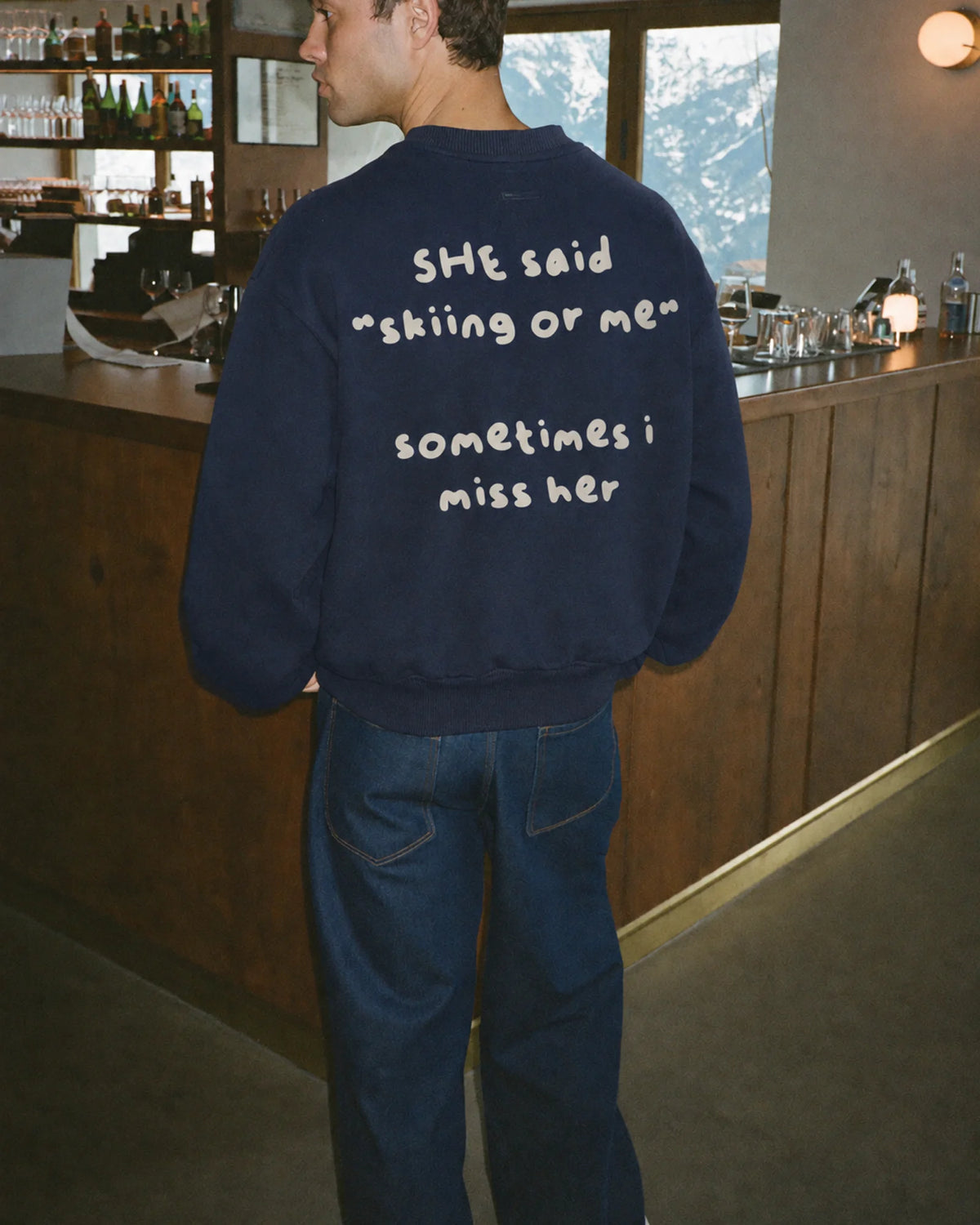 Skiing or Me Crewneck - Navy