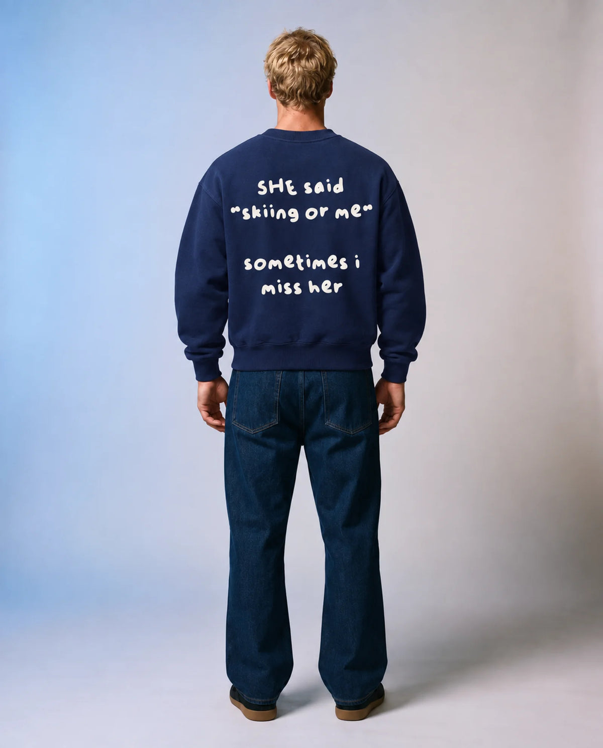 Skiing or Me Crewneck - Navy