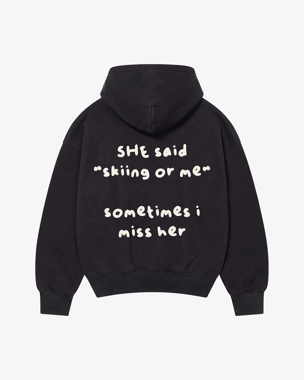 Skiing or Me Hoodie — Black