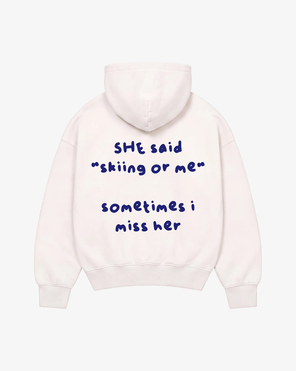 Skiing or Me Hoodie - Ecru