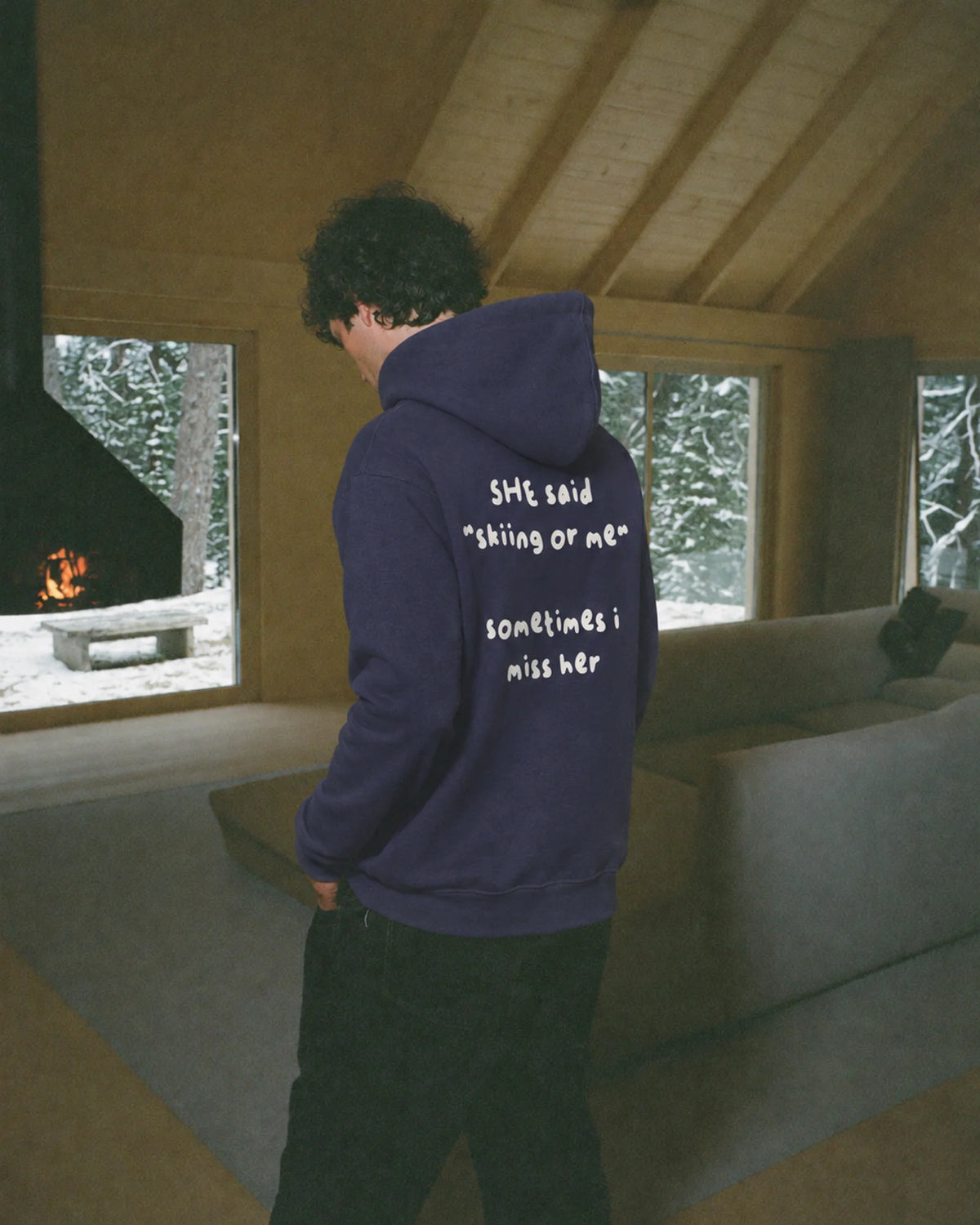 Skiing or Me Hoodie — Navy