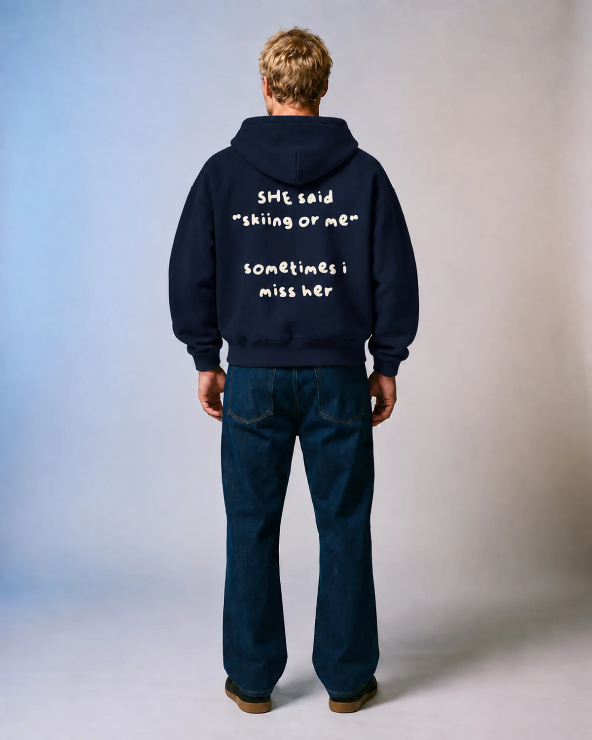 Skiing or Me Hoodie — Navy