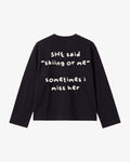 Skiing or Me Long Sleeve Tee - Black