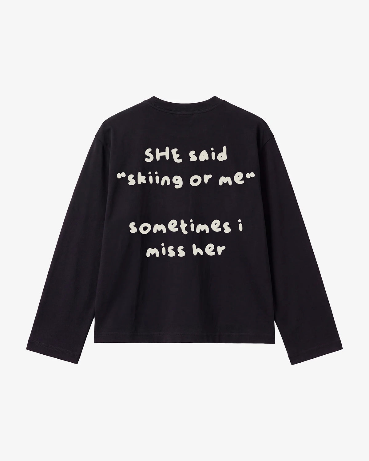 Skiing or Me Long Sleeve Tee - Black
