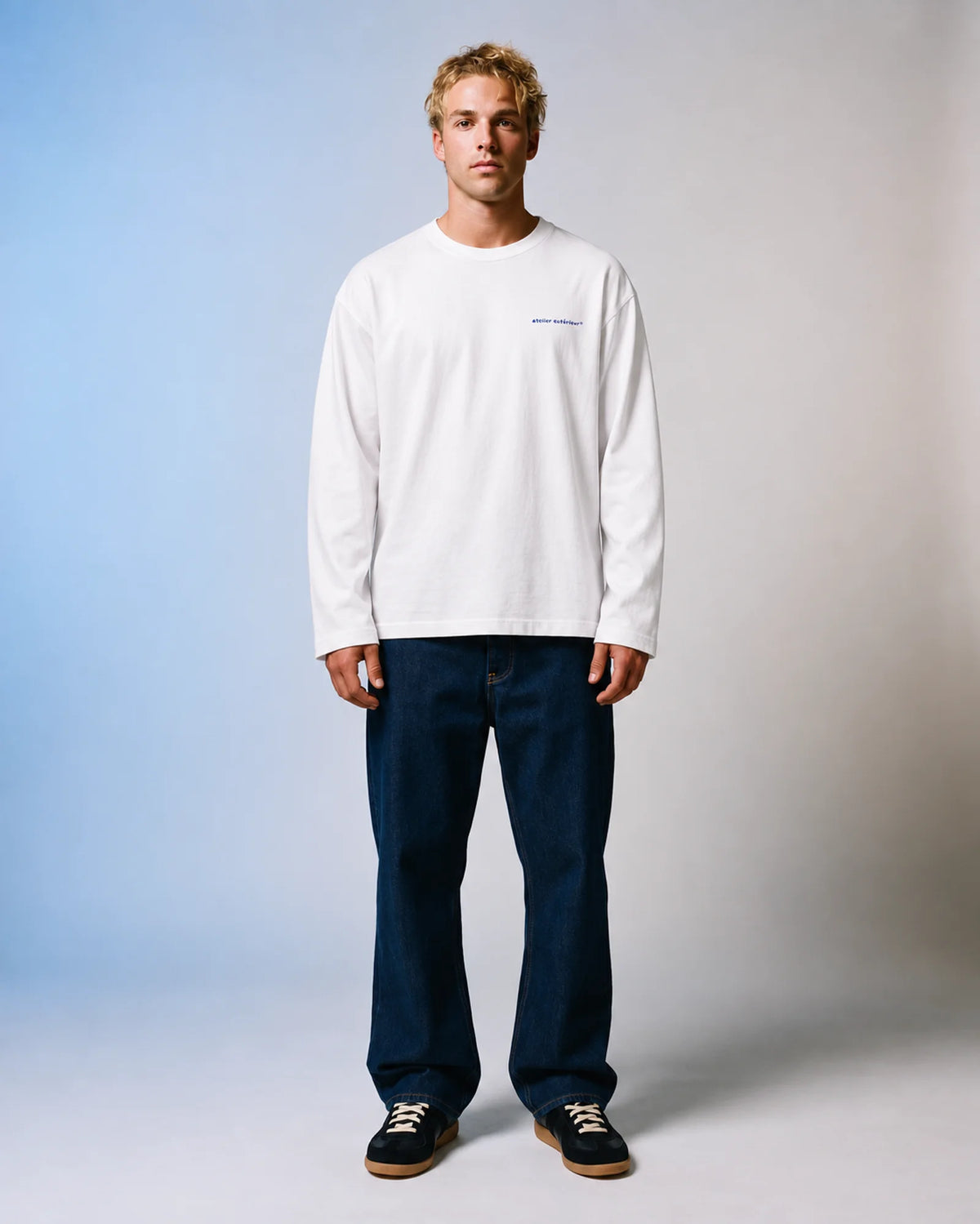Skiing or Me Long Sleeve Tee - White