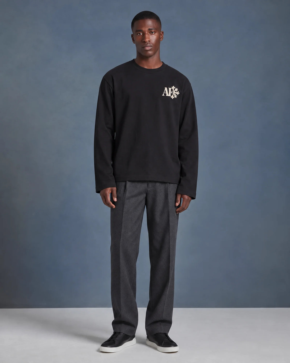 Snowflake Long Sleeve Tee - Black
