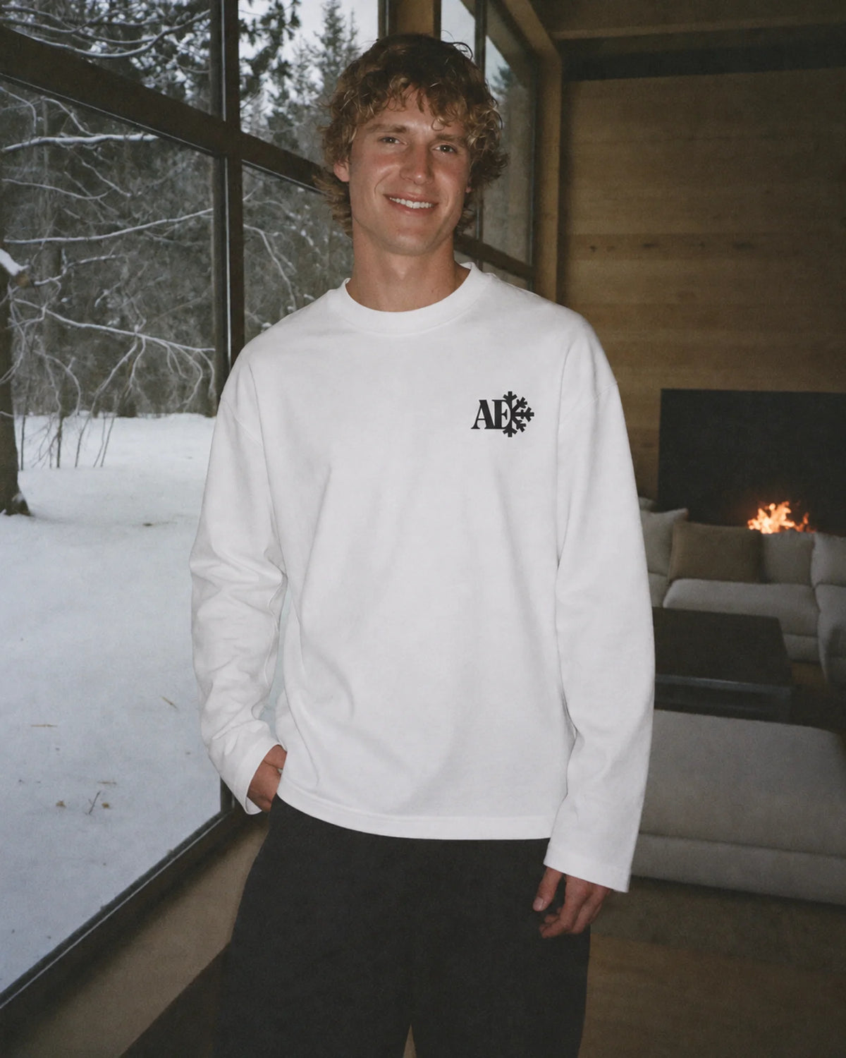 Snowflake Long Sleeve Tee - White